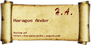 Haragos Andor névjegykártya