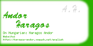 andor haragos business card